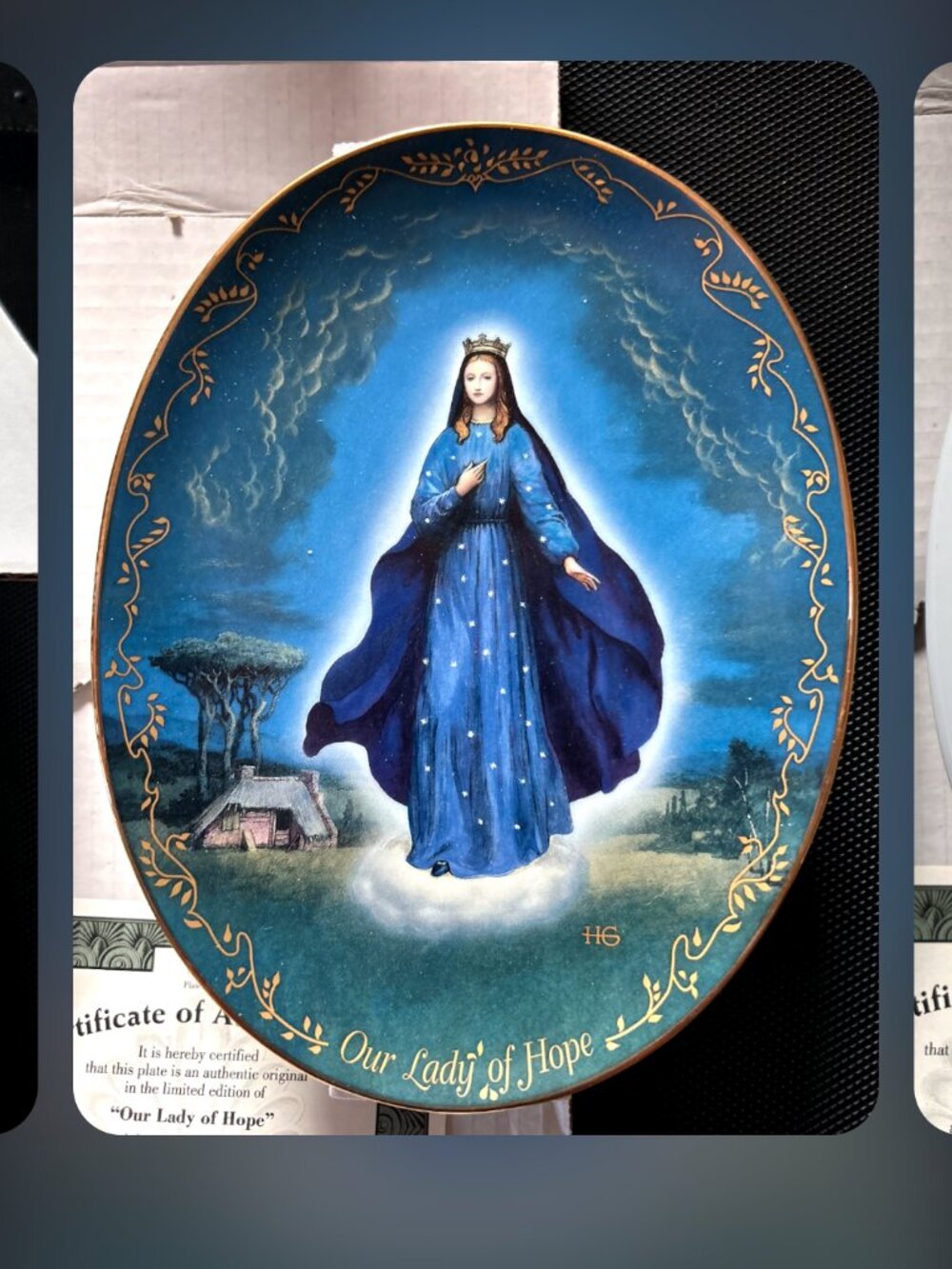 Beautiful religious painted plate